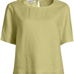 Premium Reinleinen-Schlupfbluse für Damen