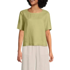 Premium Reinleinen-Schlupfbluse für Damen
