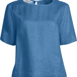 Premium Reinleinen-Schlupfbluse für Damen