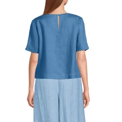 Premium Reinleinen-Schlupfbluse für Damen
