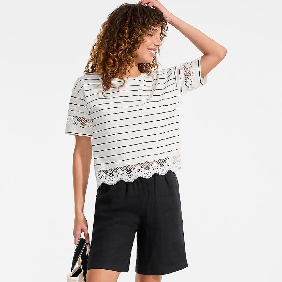 Premium Reinleinen-Schlupfshorts für Damen