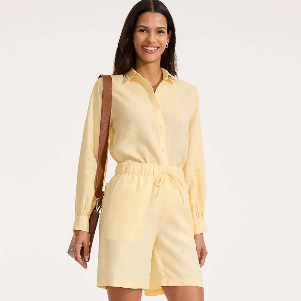 Premium Reinleinen-Schlupfshorts für Damen