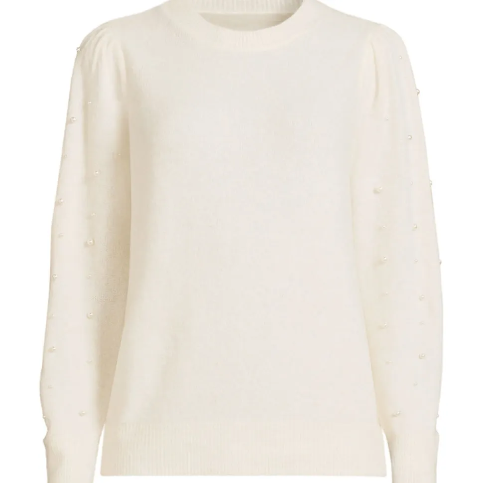 Pullover mit Perlenärmeln für Damen