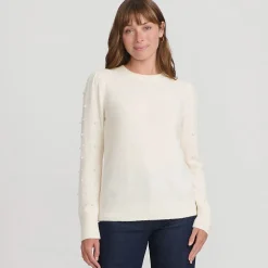 Pullover mit Perlenärmeln für Damen