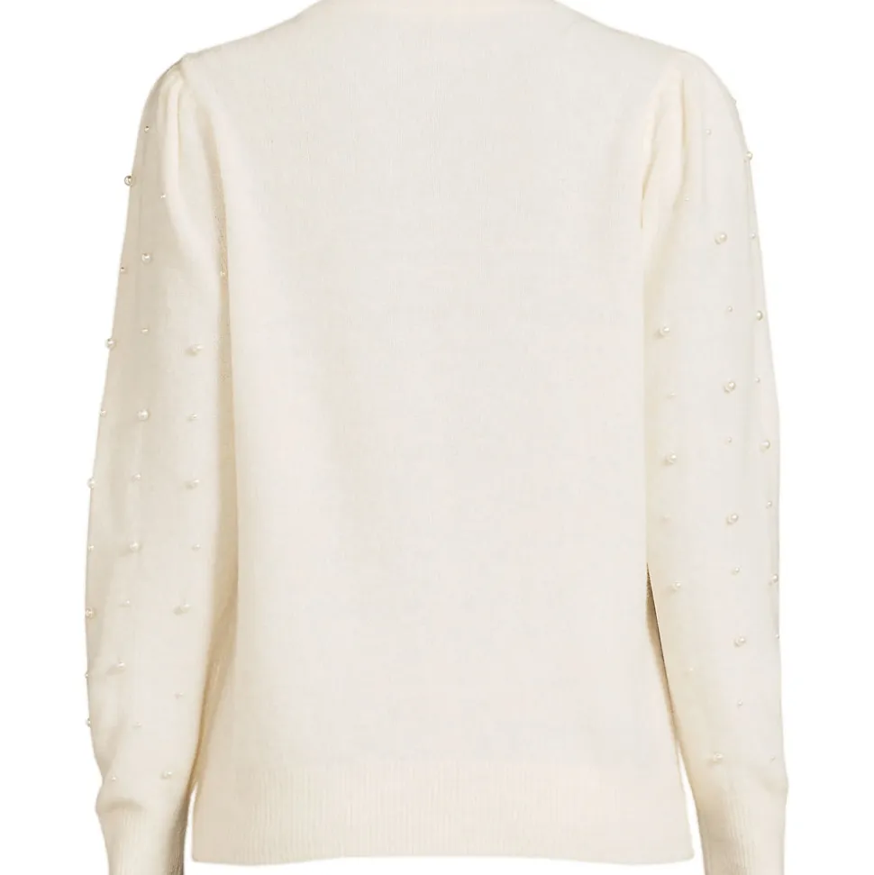 Pullover mit Perlenärmeln für Damen