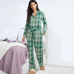 Pyjamahose aus reinem Baumwoll-Flanell für Damen