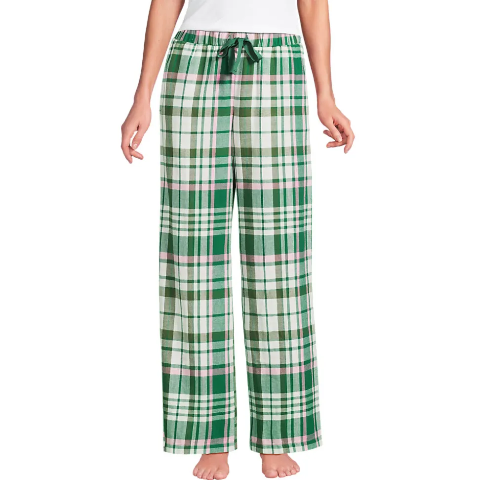 Pyjamahose aus reinem Baumwoll-Flanell für Damen