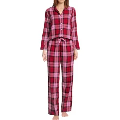 Pyjama-Set aus reinem Baumwoll-Flanell für Damen