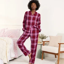 Pyjama-Set aus reinem Baumwoll-Flanell für Damen