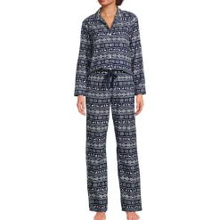 Pyjama-Set aus reinem Baumwoll-Flanell für Damen