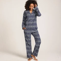 Pyjama-Set aus reinem Baumwoll-Flanell für Damen