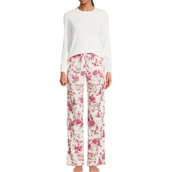Pyjama-Set mit Flanellhose für Damen