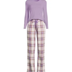 Pyjama-Set mit Flanellhose für Damen