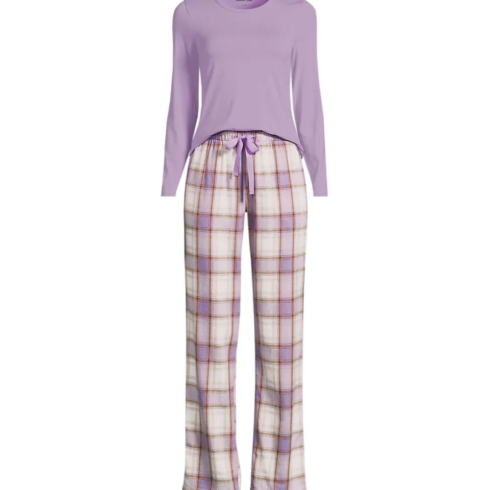 Pyjama-Set mit Flanellhose für Damen