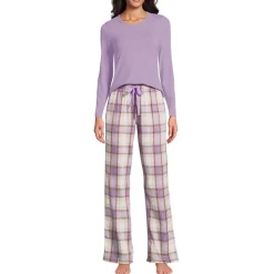 Pyjama-Set mit Flanellhose für Damen