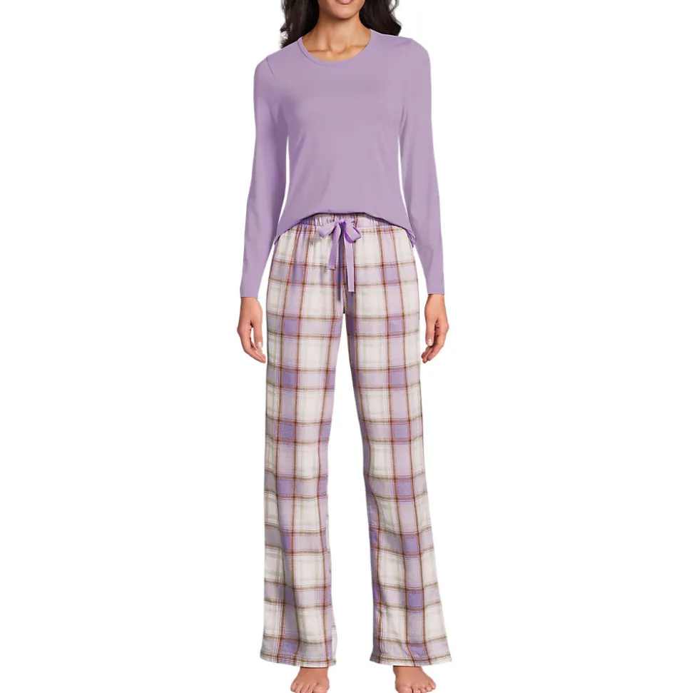 Pyjama-Set mit Flanellhose für Damen