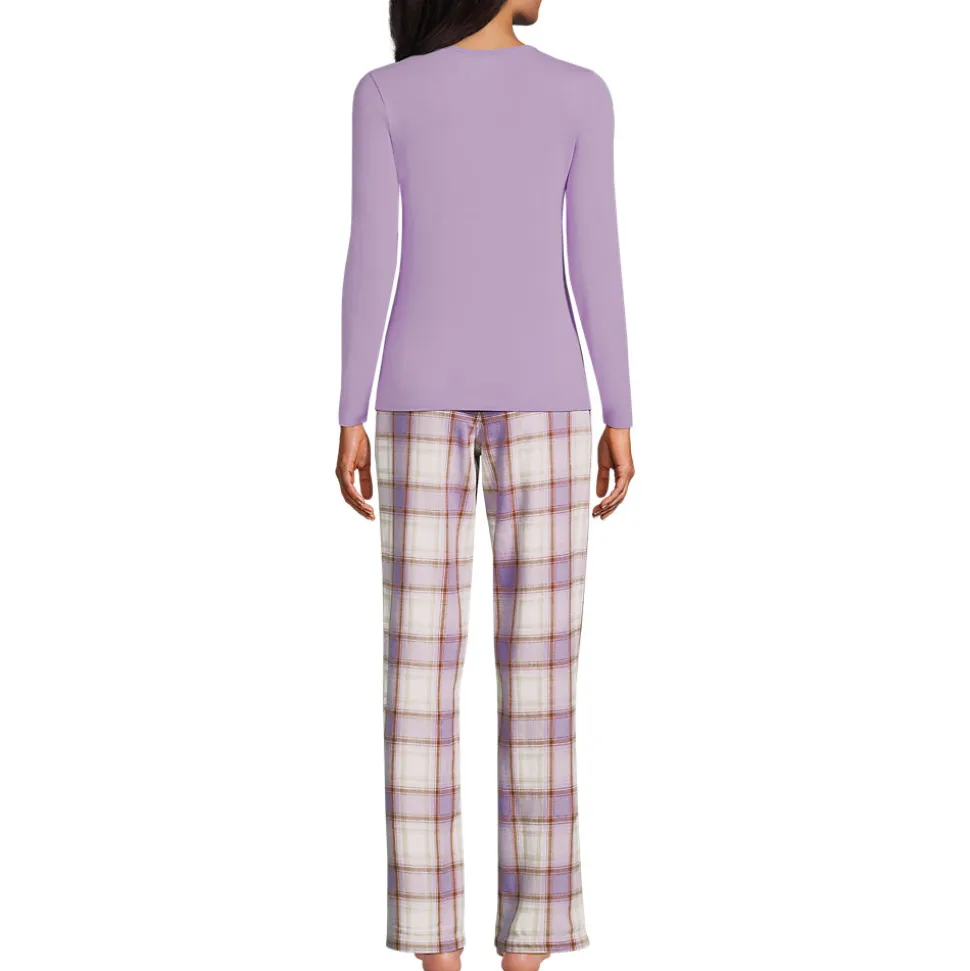 Pyjama-Set mit Flanellhose für Damen