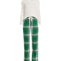 Pyjama-Set mit Flanellhose für Damen