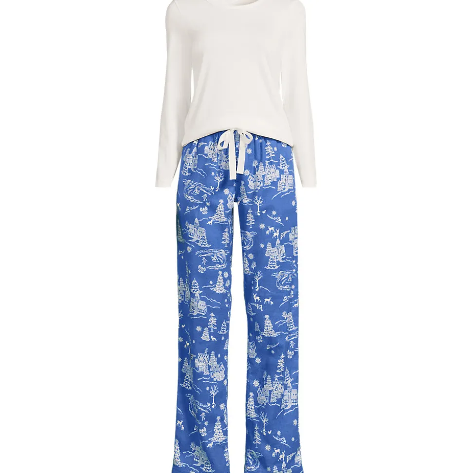 Pyjama-Set mit Flanellhose für Damen