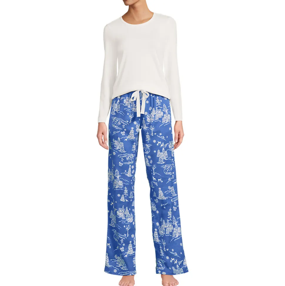 Pyjama-Set mit Flanellhose für Damen