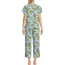 Pyjama-Set mit 3/4-Hose und Cooling-Finish für Damen