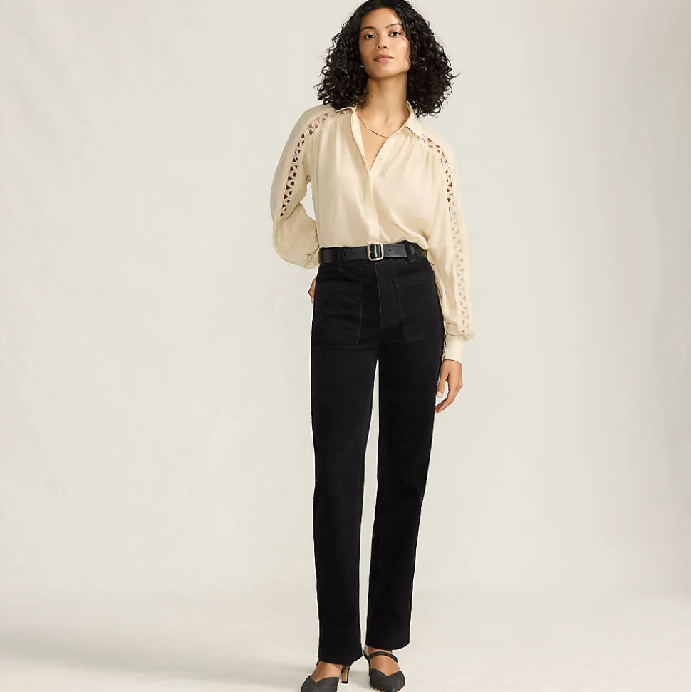 Rail Straight Feincordhose High Waist für Damen