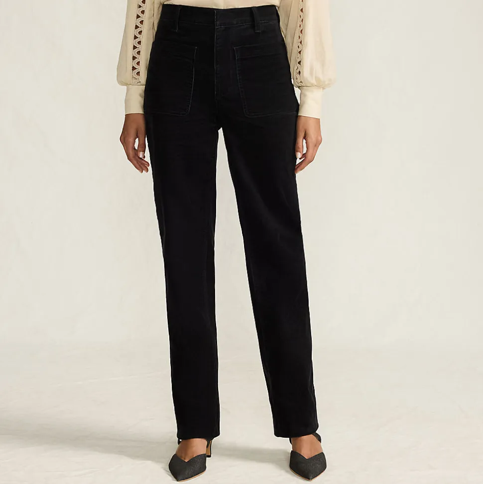 Rail Straight Feincordhose High Waist für Damen