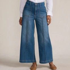 Recover Culotte-Jeans High Waist mit aufgesetzten Taschen für Damen