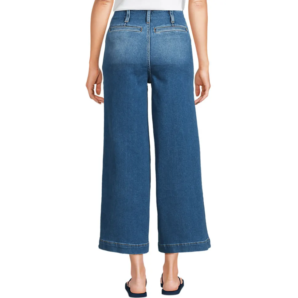 Recover Culotte-Jeans High Waist mit aufgesetzten Taschen für Damen