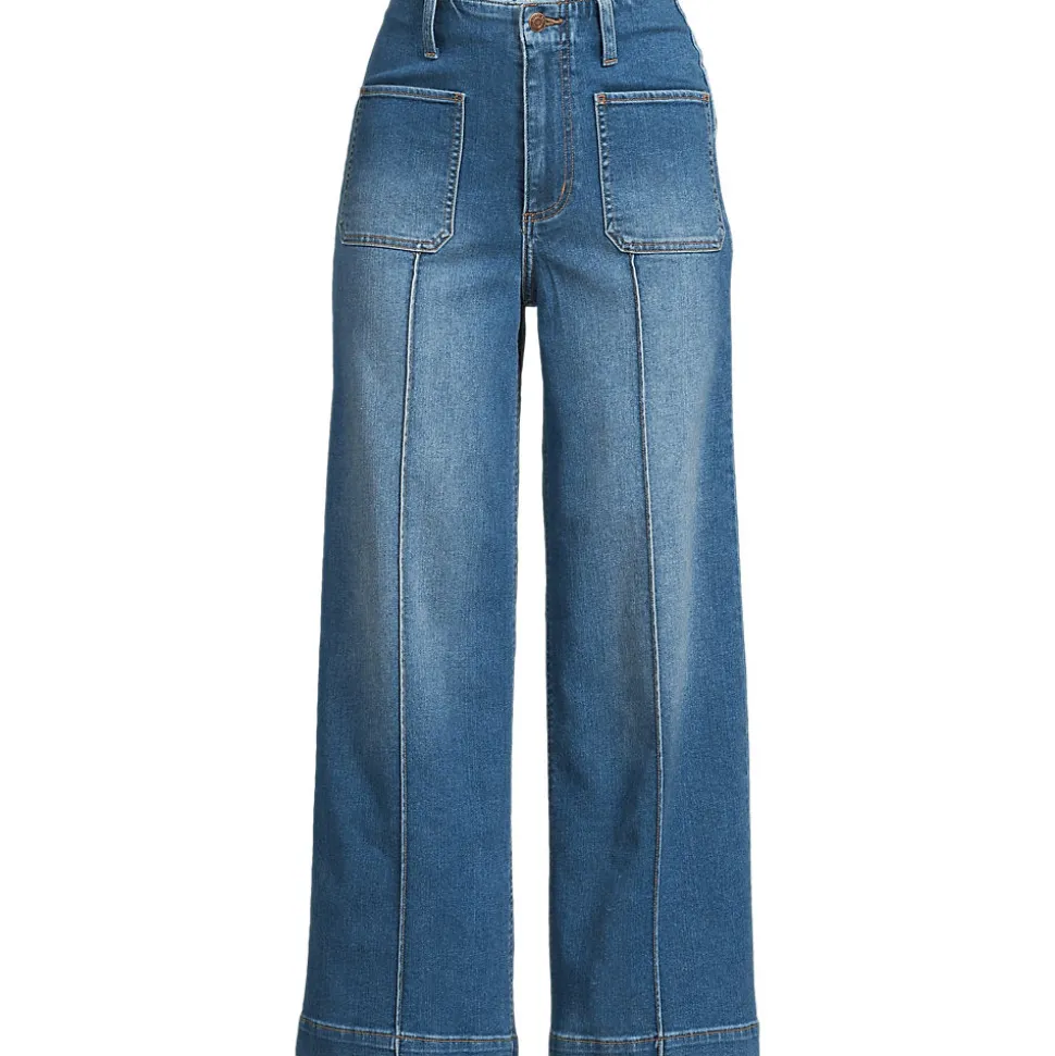 Recover Culotte-Jeans High Waist mit aufgesetzten Taschen für Damen