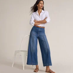 Recover Culotte-Jeans High Waist mit aufgesetzten Taschen für Damen