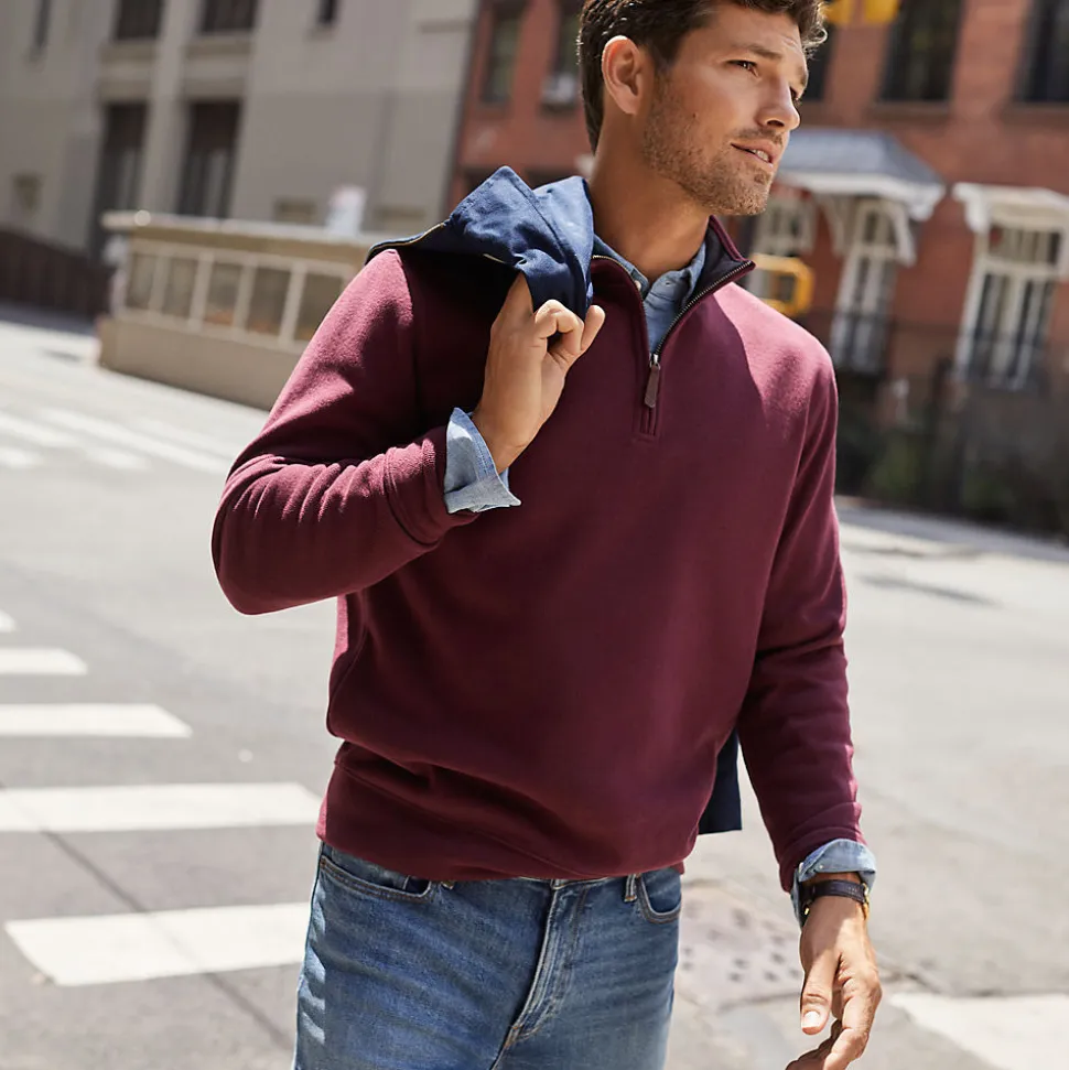 Reißverschluss-Pullover aus Bedford-Ripp für Herren