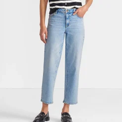 Relaxte Soft Denim Straight Fit 7/8-Jeans für Damen