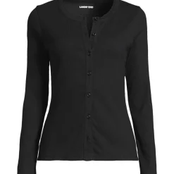 Rippshirt mit durchgehender Knopfreihe für Damen