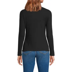 Rippshirt mit durchgehender Knopfreihe für Damen