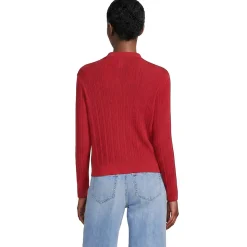 Rippstrick-Cardigan mit Seide
