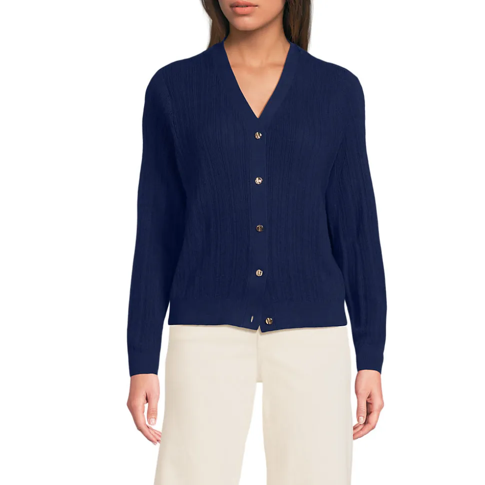 Rippstrick-Cardigan mit Seide