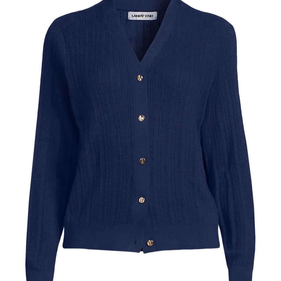 Rippstrick-Cardigan mit Seide