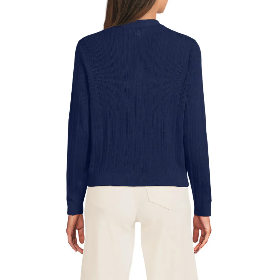 Rippstrick-Cardigan mit Seide