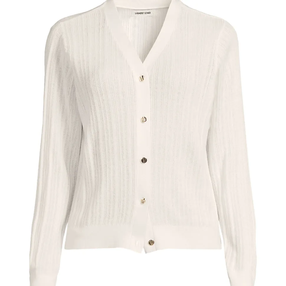Rippstrick-Cardigan mit Seide