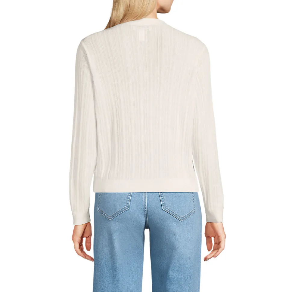 Rippstrick-Cardigan mit Seide