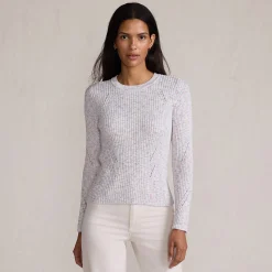Rippstrick-Pullover aus Baumwollmix für Damen
