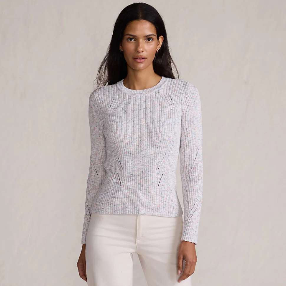 Rippstrick-Pullover aus Baumwollmix für Damen