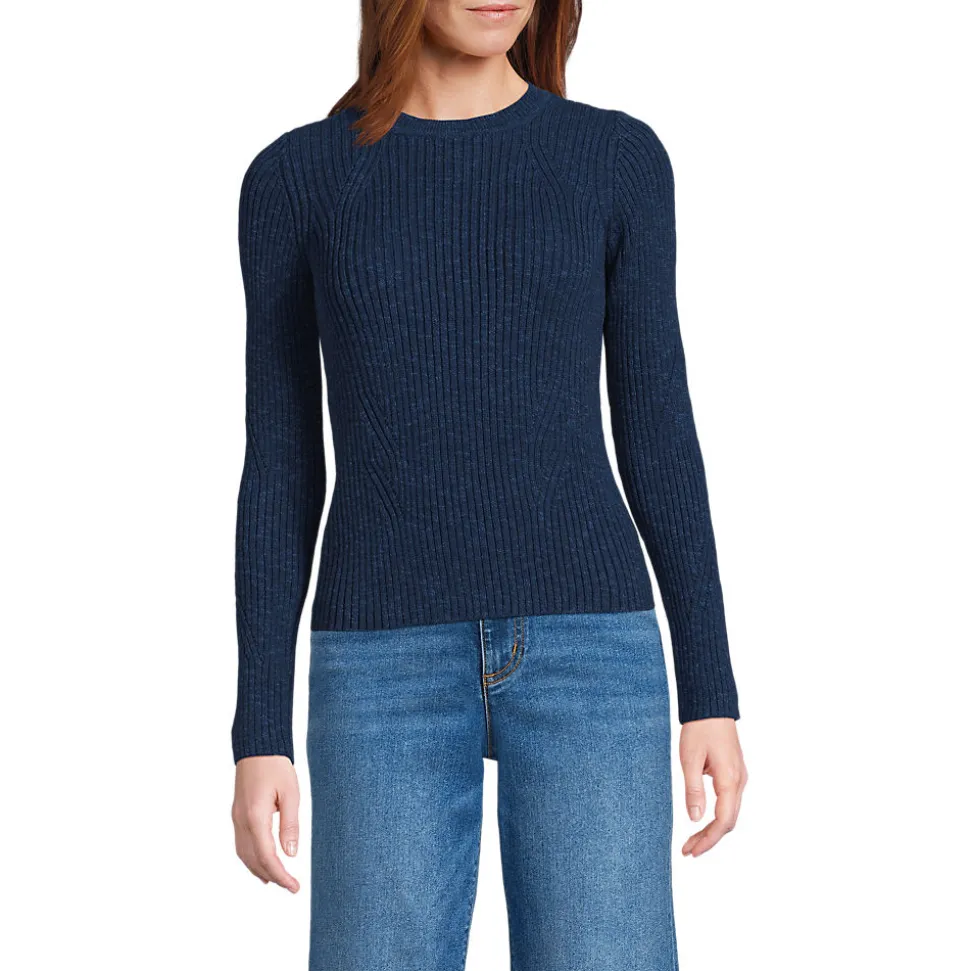 Rippstrick-Pullover aus Baumwollmix für Damen
