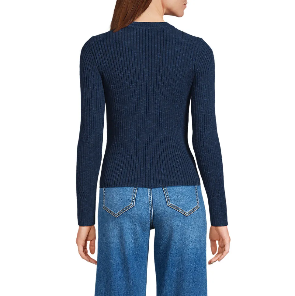 Rippstrick-Pullover aus Baumwollmix für Damen