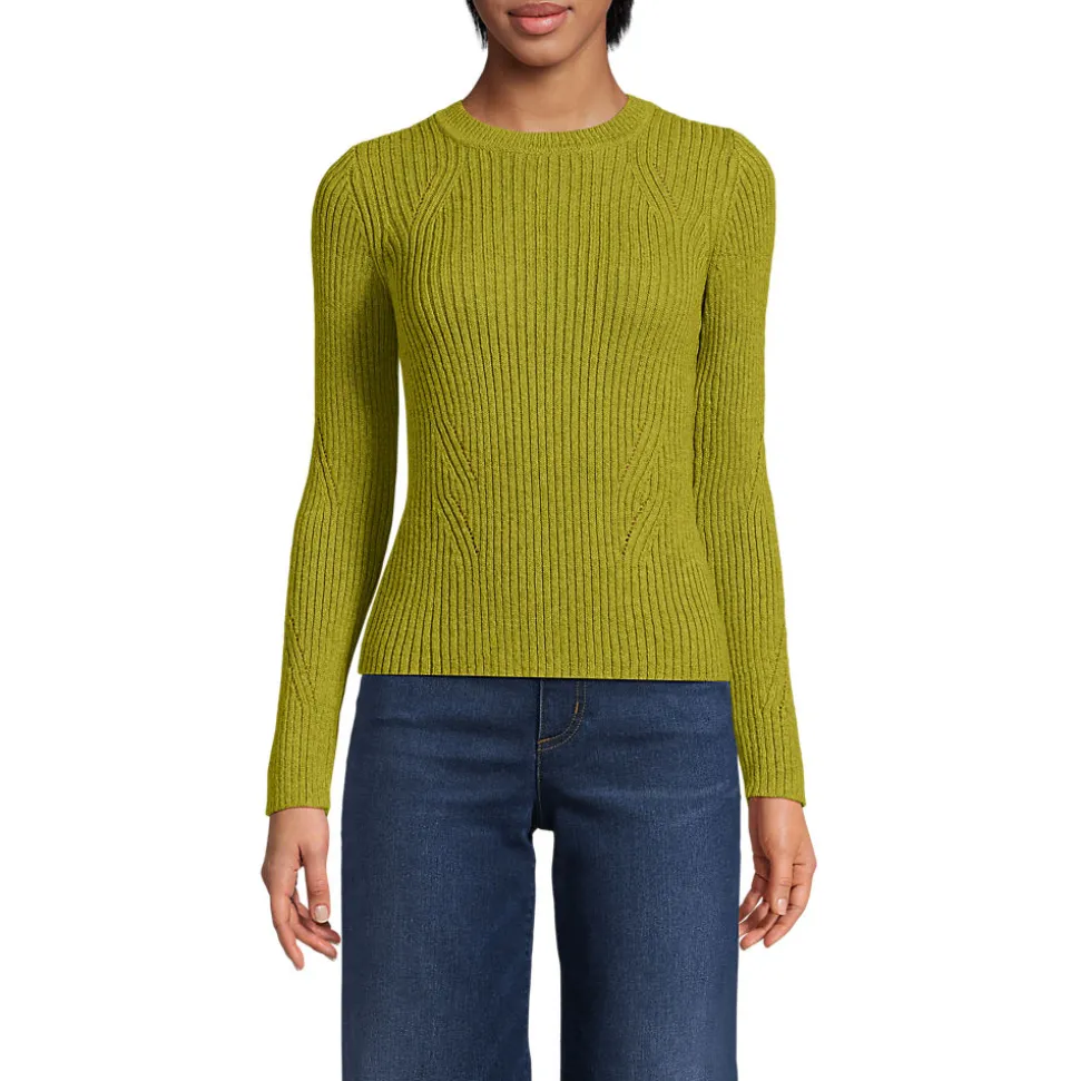 Rippstrick-Pullover aus Baumwollmix für Damen