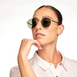 RISING Unisex-Sonnenbrille mit runden Gläsern