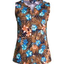 Ärmellose Crinkle-Bluse für Damen