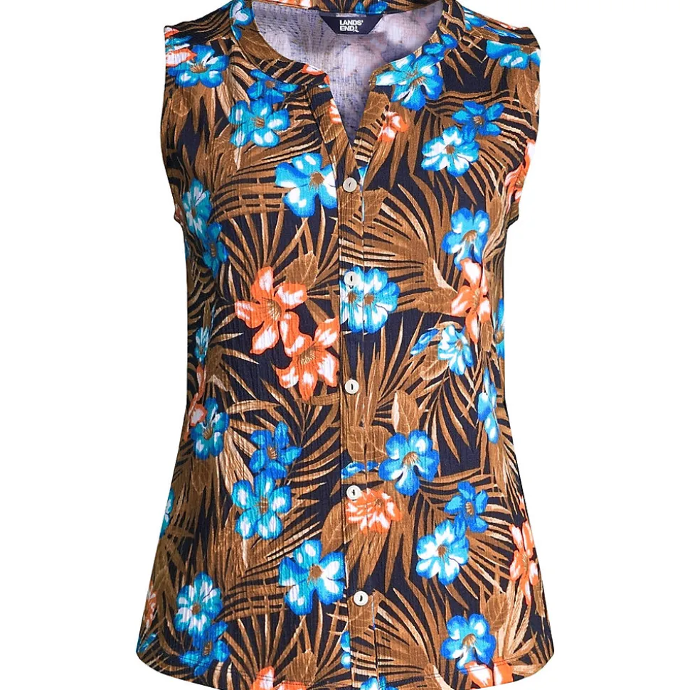 Ärmellose Crinkle-Bluse für Damen