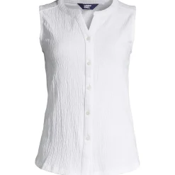 Ärmellose Crinkle-Bluse für Damen